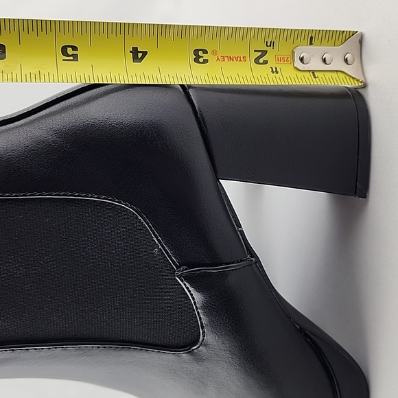 French Connection Black Vegan Leather Platform Tall Ankle Boots Size  US8 - Picture 16 of 16